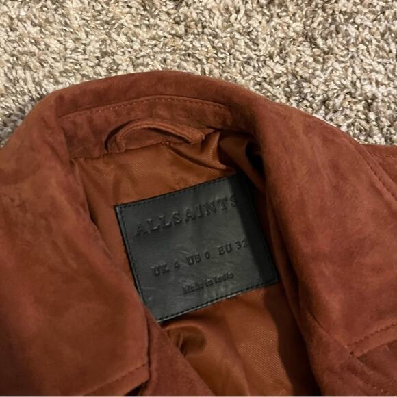 ALLSAINTS Balfern Suede Biker Jacket - Picture 11 of 15